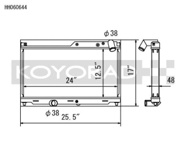 Koyo Aluminum Racing Radiator - 93-95 Mazda RX-7 FD3S 13B-REW Turbo (MT)