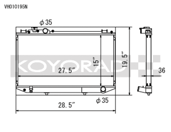 Koyo Aluminum Racing Radiator - 89-92 Toyota Cressida 3.0L 7M-GE (MT)