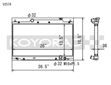 Koyo 02-05 Honda Civic Si 2.0L EP3 (MT) Radiator - view 1