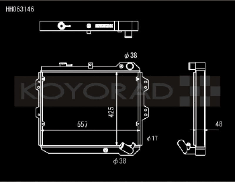 Koyo Aluminum Racing Radiator - 83-85 Mazda RX-7 SA/FB 1.1/1.3L (MT)