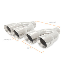 Mishimoto Universal Steel Muffler Tip 2.5in Inlet Dual Y Polished - view 2