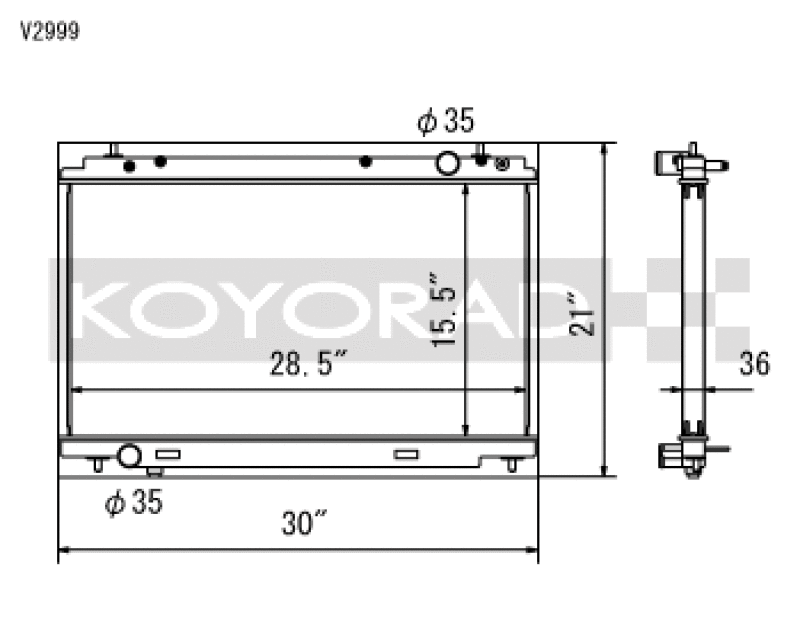 Koyo Aluminum Racing Radiator - 07-08 Nissan 350Z VQ35HR (MT)