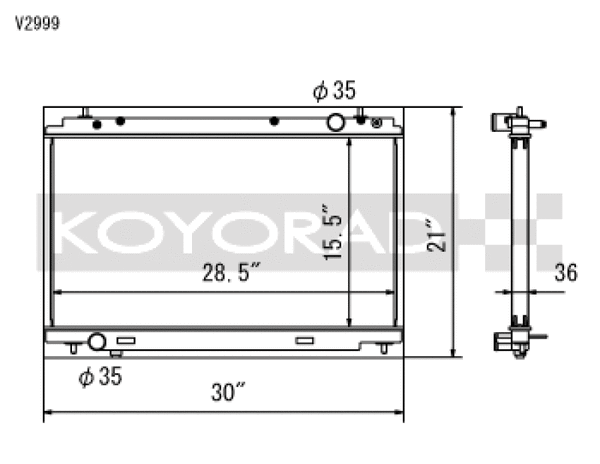 Koyo Aluminum Racing Radiator - 07-08 Nissan 350Z VQ35HR (MT)
