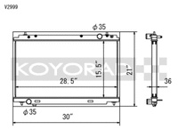 Koyo 07-08 Nissan 350Z VQ35HR (MT) Radiator - view 1