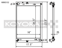 Koyo 2016 Mazda MX-5 Miata 2.0L I4 (MT) Aluminum Radiator - view 1