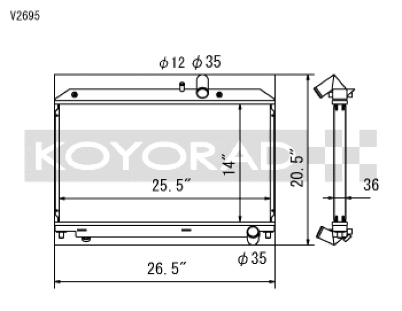 Koyo Aluminum Racing Radiator - 04-08 Mazda RX-8 1.3L Renesis (MT)