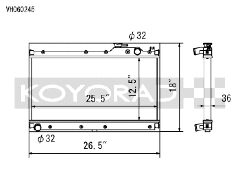 Koyo Aluminum Racing Radiator - 89-97 Mazda MX-5 Miata 1.6/1.8L (MT)