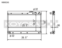 Koyo 89-97 Mazda MX-5 Miata 1.6/1.8L (MT) Radiator - view 1