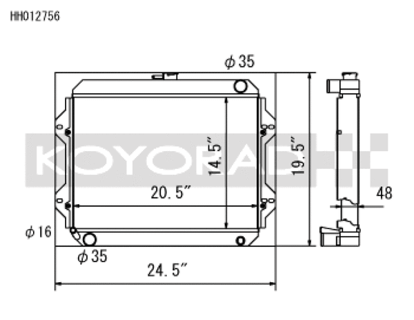 Koyo Aluminum Racing Radiator - 76-77 Toyota Celica 2.2L (MT)