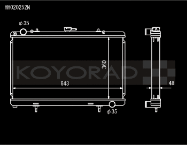 Koyo N-FLO Dual Pass Aluminum Racing Radiator - 89-94 Nissan 180SX / Silvia S13 SR20DET (MT)