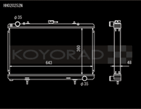 Koyo 89-94 Nissan 180SX/Silvia S13 SR20DET (MT) N-FLO (Dual Pass) Radiator - view 2