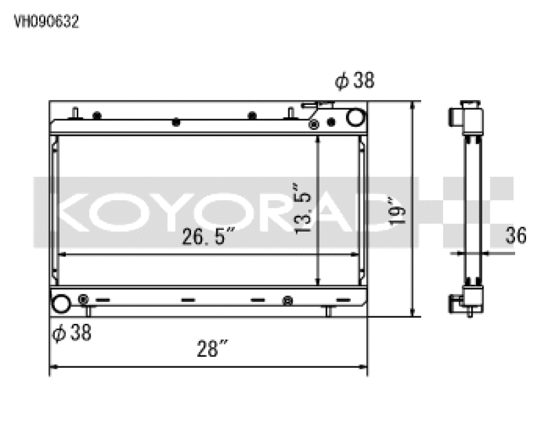 Koyo Aluminum Racing Radiator - 93-98 Subaru Impreza 1.8/2.2L (MT)