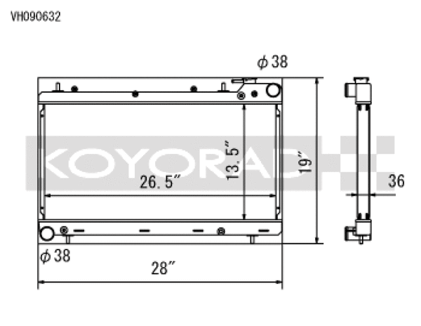 Koyo Aluminum Racing Radiator - 93-98 Subaru Impreza 1.8/2.2L (MT)