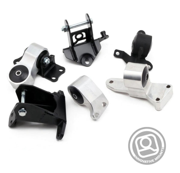Innovative Mounts 06-11 Honda Civic Si K-Series Black Billet Aluminum Mounts 75A Bushings (Not K24 Trans)
