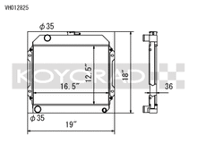 Koyo 71-74 Toyota Corolla 1.6L TE27/TE28/TS21 Manual Radiator - view 1
