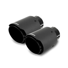 Mishimoto 2x Carbon Fiber Muffler Tip 2.5in Inlet 3.5in Outlet Black - view 1