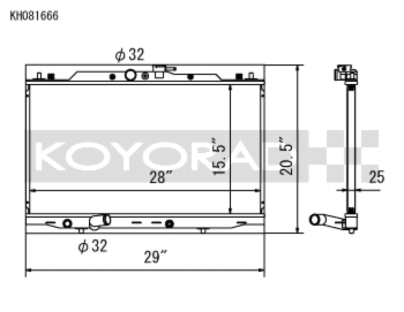 Koyo Racing Radiator 25mm Core - 04-08 Acura TSX 2.4L K24 (MT)
