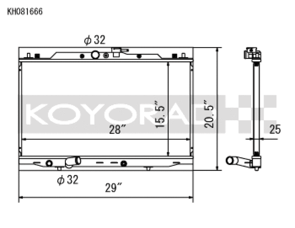 Koyo Racing Radiator 25mm Core - 04-08 Acura TSX 2.4L K24 (MT)