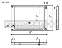 Koyo 09-17 Nissan 370Z 6MT Radiator (Eliminates AC Condenser) - view 1