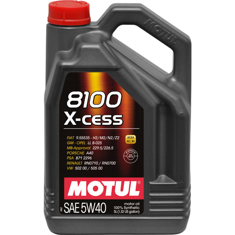Motul 5L Synthetic Engine Oil 8100 5W-40 X-CESS Gen 2 - Case of 4