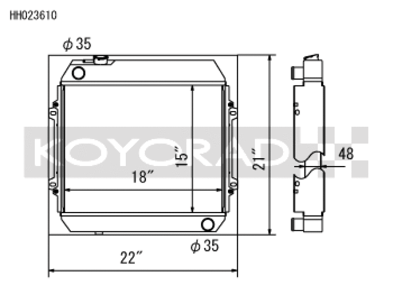 Koyo Aluminum Racing Radiator - 68-72 Nissan Skyline KGC10 Hakosuka L20 (MT)