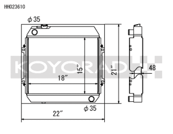Koyo Aluminum Racing Radiator - 68-72 Nissan Skyline KGC10 Hakosuka L20 (MT)
