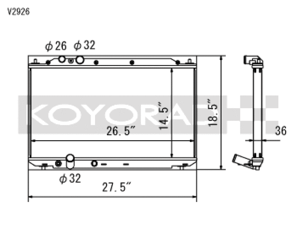 Koyo Aluminum Racing Radiator - 06-11 Honda Civic Si 2.0L K20 (MT)