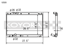 Koyo 06-11 Honda Civic Si 2.0L Coupe/Sedan (MT) Radiator - view 1