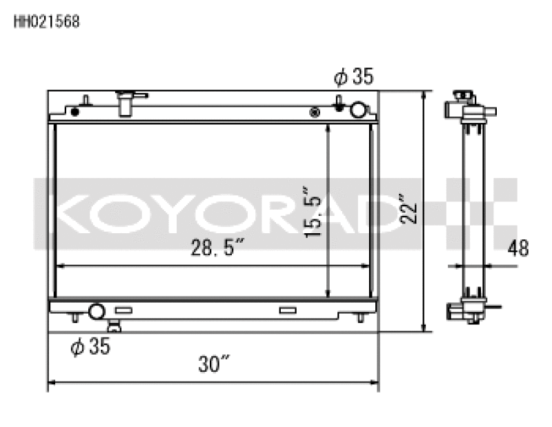 Koyo Aluminum Racing Radiator - 03-06 Nissan 350Z 3.5L V6