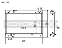Koyo 03-06 Nissan 350Z 3.5L V6 Radiator - view 2
