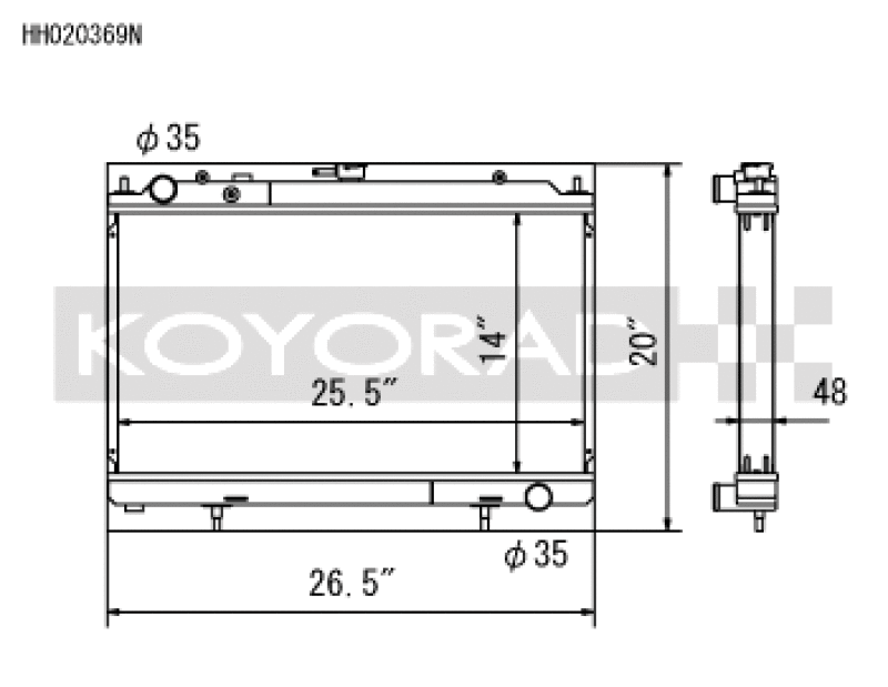 Koyo Aluminum Racing Radiator - 95-02 Nissan Silvia S14/S15 SR20DET Turbo