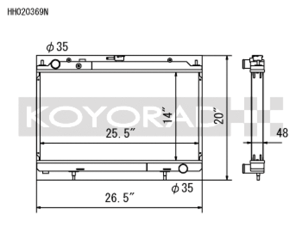 Koyo Aluminum Racing Radiator - 95-02 Nissan Silvia S14/S15 SR20DET Turbo