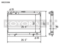 Koyo 95-02 Nissan Silvia S14/S15 2.0L Turbo Radiator - view 2