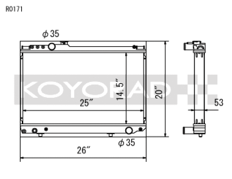 Koyo Aluminum Racing Radiator - 86-92 Toyota Supra MA70 NA/Turbo (MT)