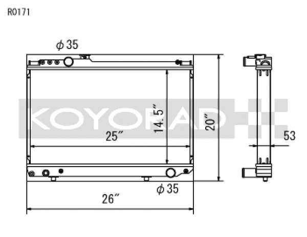 Koyo Aluminum Racing Radiator - 86-92 Toyota Supra MA70 NA/Turbo (MT)