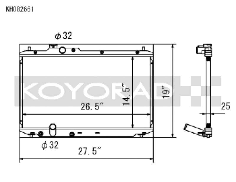 Koyo Aluminum Racing Radiator - 12-15 Honda Civic Si 2.4L K24 (MT)