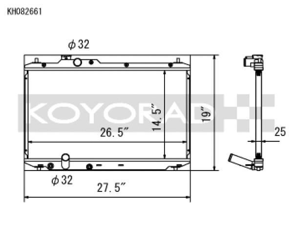 Koyo Aluminum Racing Radiator - 12-15 Honda Civic Si 2.4L K24 (MT)