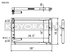 Koyo 94-01 Acura Integra w/ K-Series Swaps (2.0/2.4L) Radiator - view 1