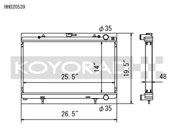 Koyo Aluminum Racing Radiator - 89-94 Nissan 240SX S13 KA24E/DE (MT)