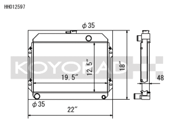 Koyo Aluminum Racing Radiator - 70-74 Toyota Celica 1.6/2.0L (MT)