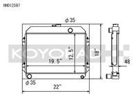 Koyo 70-74 Toyota Celica 1.6/2.0L I4 (MT) Radiator - view 2