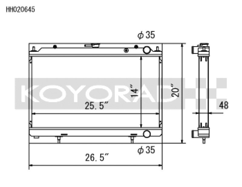 Koyo Aluminum Racing Radiator - 95-98 Nissan 240SX S14 KA24DE (MT)