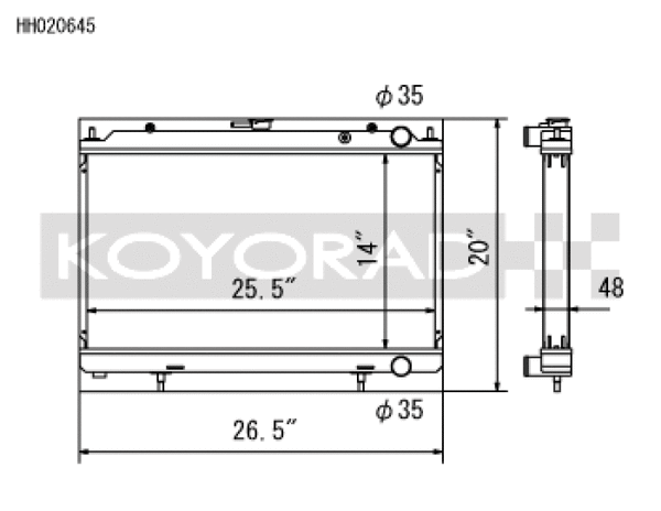 Koyo Aluminum Racing Radiator - 95-98 Nissan 240SX S14 KA24DE (MT)