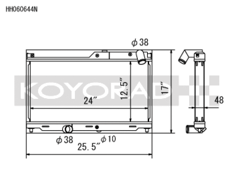 Koyo N-FLO Dual Pass 48mm Aluminum Racing Radiator - 93-95 Mazda RX-7 FD3S 13B-REW (MT)