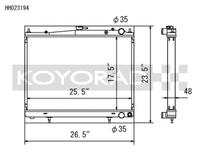 Koyo 00-02 Nissan Skyline GTR 2.6L Turbo Racing Radiator - view 1