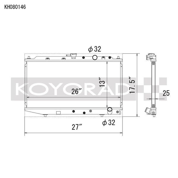 Koyo Aluminum Racing Radiator - 88-91 Honda Civic / CRX EF w/ B-Series Swap (MT)