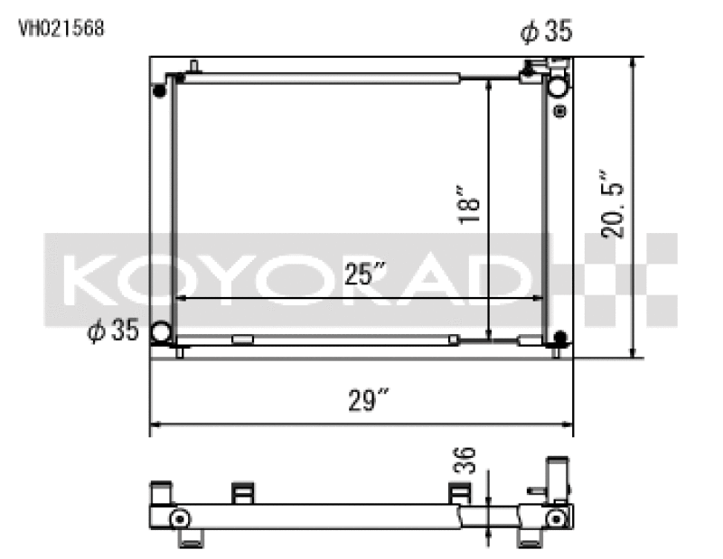 Koyo Cross Flow Aluminum Racing Radiator - 03-06 Nissan 350Z VQ35DE (MT)