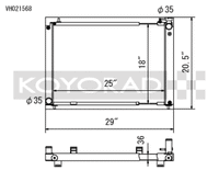 Koyo 03-06 Nissan 350Z VQ35DE (MT) Cross Flow Radiator - view 1
