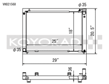 Koyo 03-06 Nissan 350Z VQ35DE (MT) Cross Flow Radiator - view 2