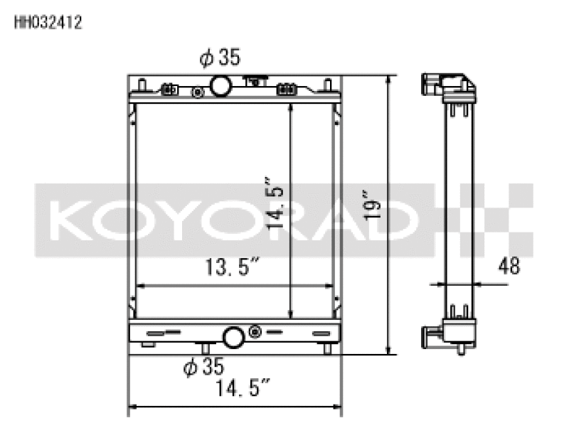 Koyo Half-Size RACE Aluminum Radiator - 03-07 Mitsubishi Evolution 7/8/9 4G63 Turbo (MT)
